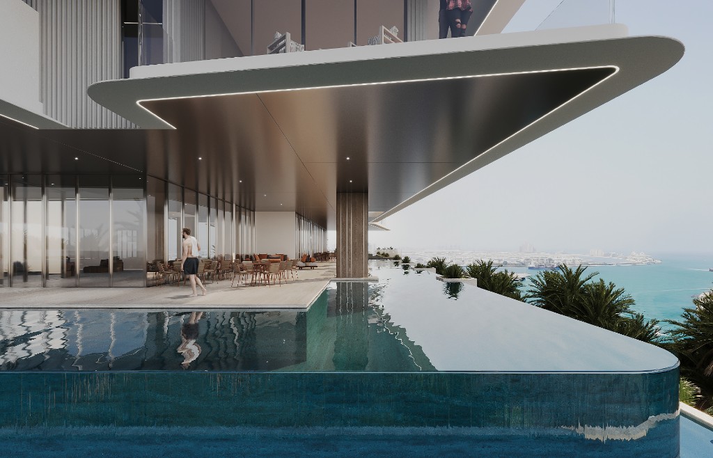 55-metre infinity pool overlooking the sea at Isolana