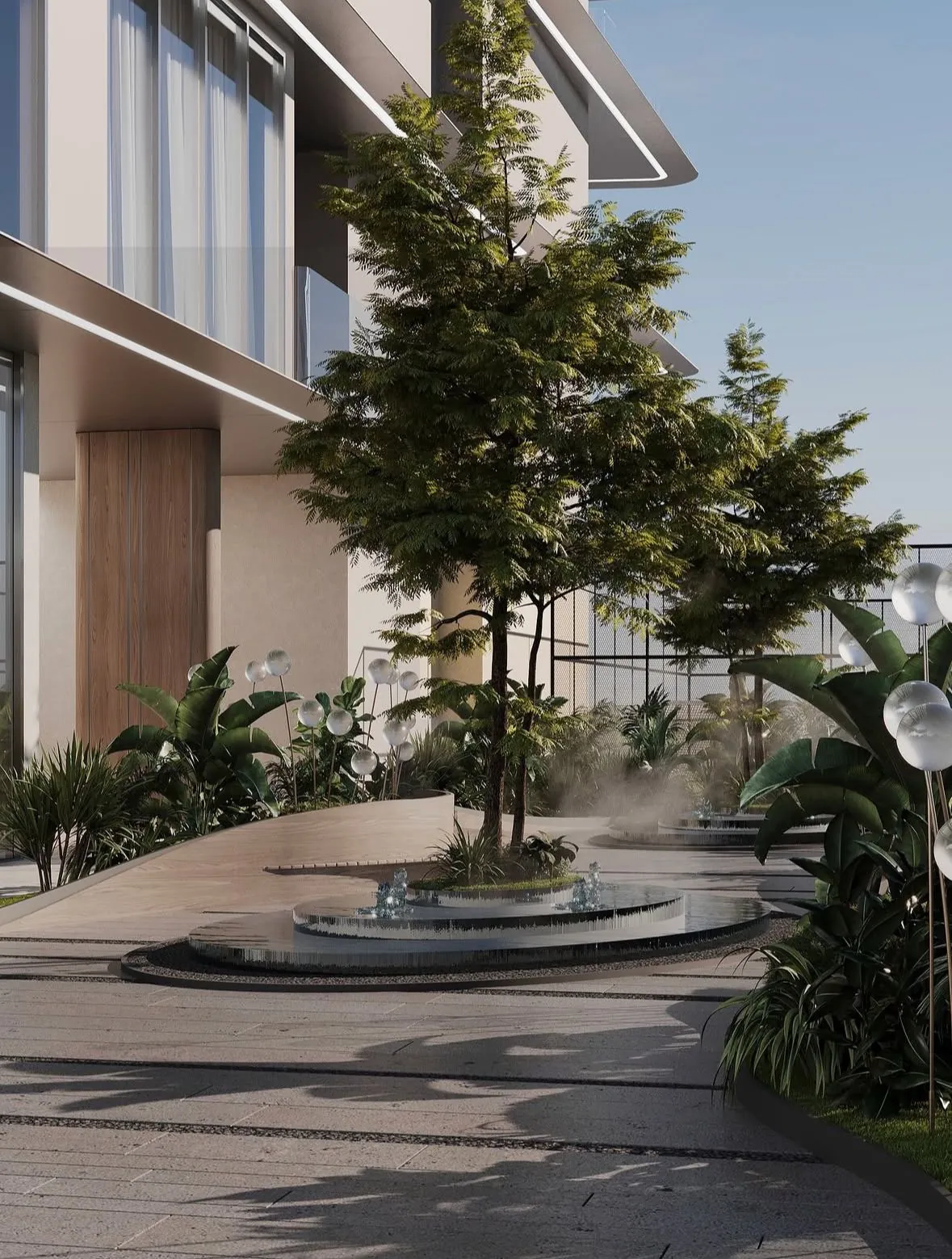 Landscaped Zen Garden with water feature, Isolana